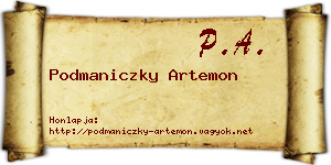 Podmaniczky Artemon névjegykártya